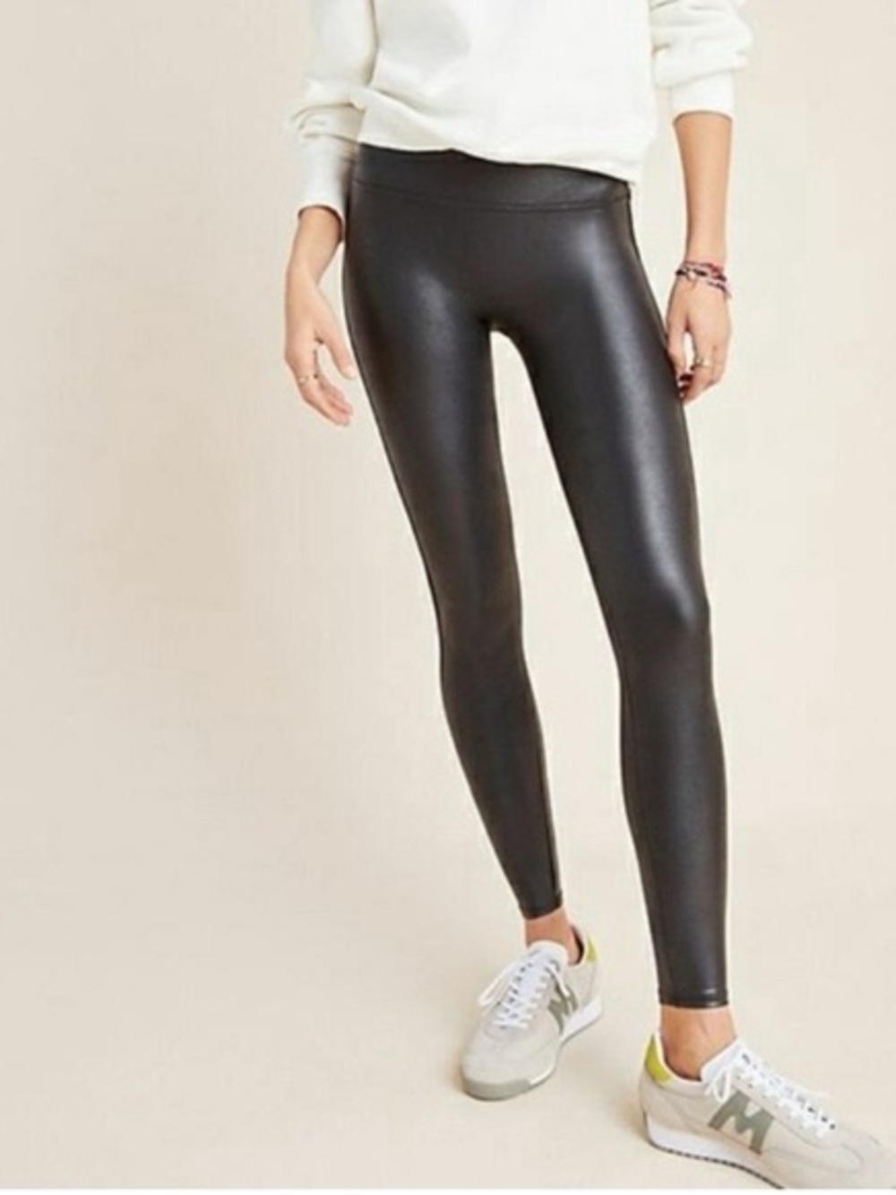 SPANX Faux Leather High-Waist Leggings in Black